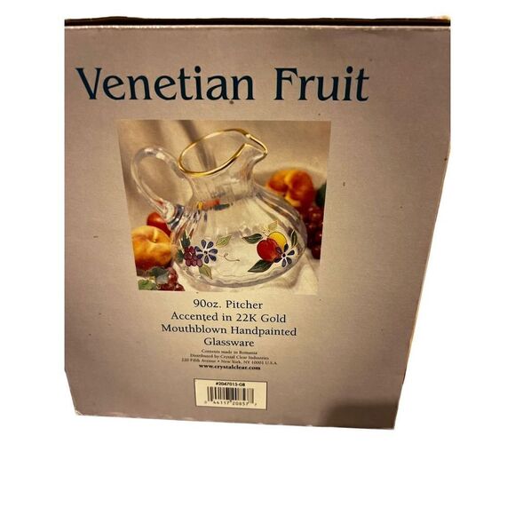 Vintage Venetian fruit pitcher accented in 24k gold - Picture 11 of 11